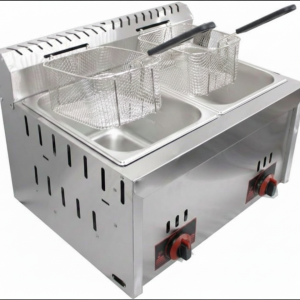 Commercial Gas Deep Fryer with 2 * 6 Liter Independent Tanks.