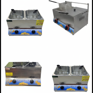Double Cylinder Stainless Steel Gas Fryer(6+6 Liters)