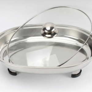 Warmer Oval St/Steel -Glass Lid